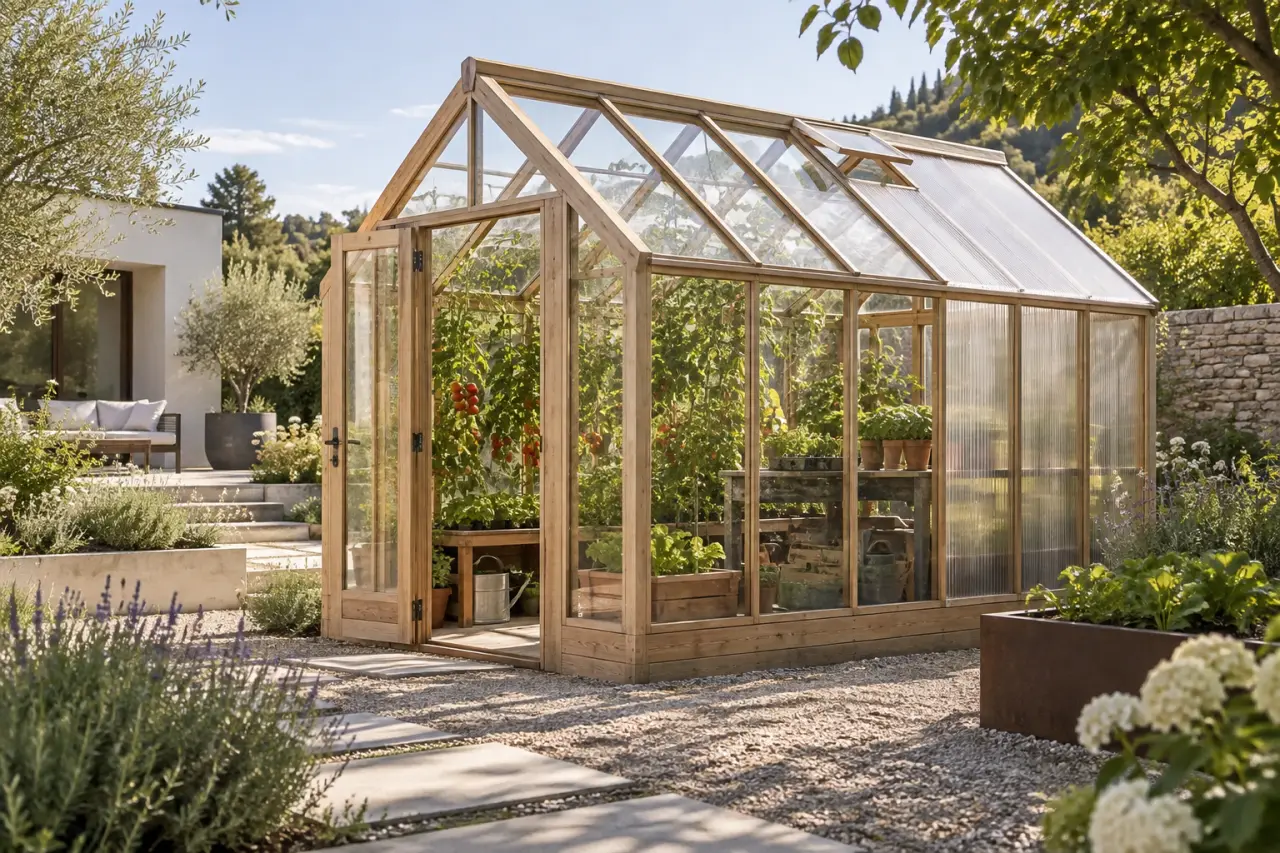 Serre de jardin en bois : choisissez le vitrage selon vos cultures et votre exposition