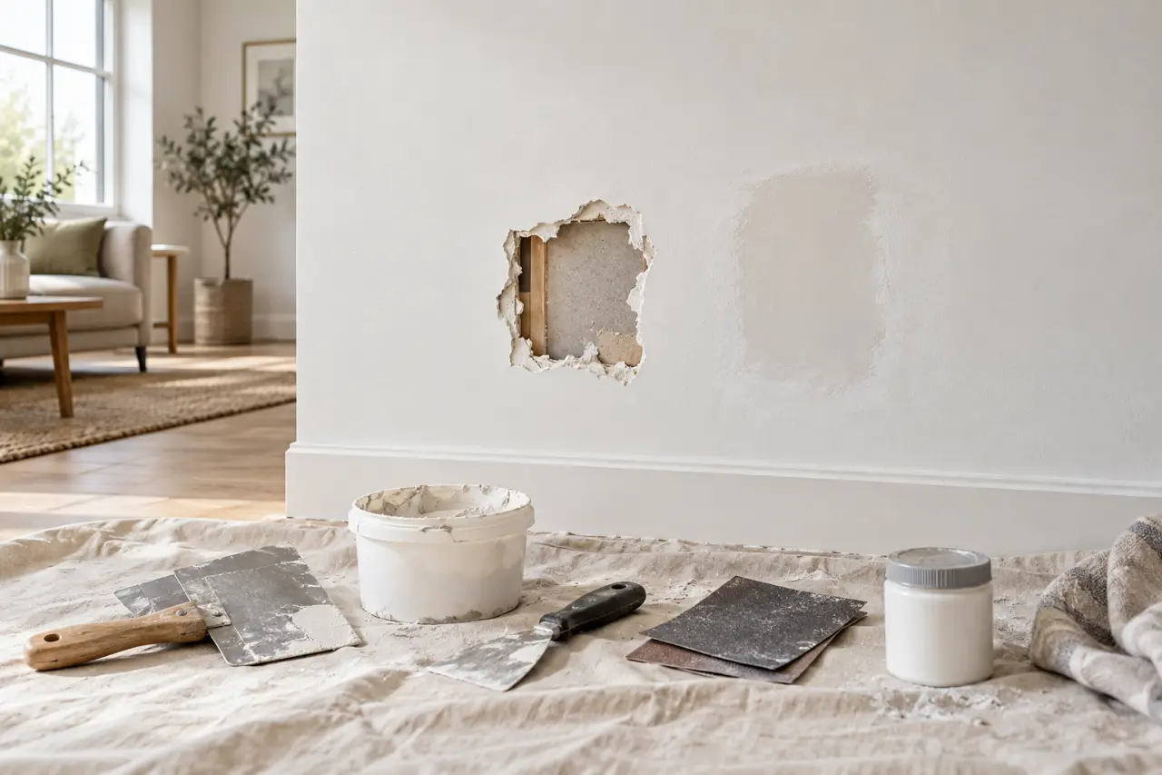Reboucher un trou dans le mur : la méthode change selon le support et la profondeur