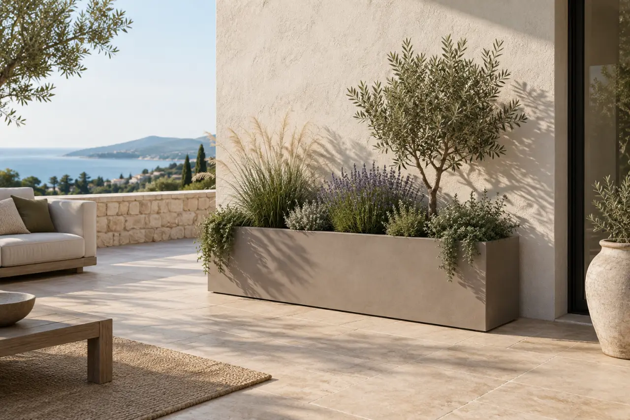 Bac à fleurs rectangulaire : choisissez 80 à 150 cm selon votre espace