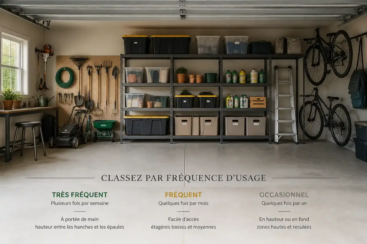 Rangement de garage : classez par fréquence d'usage, pas par catégorie d'objets