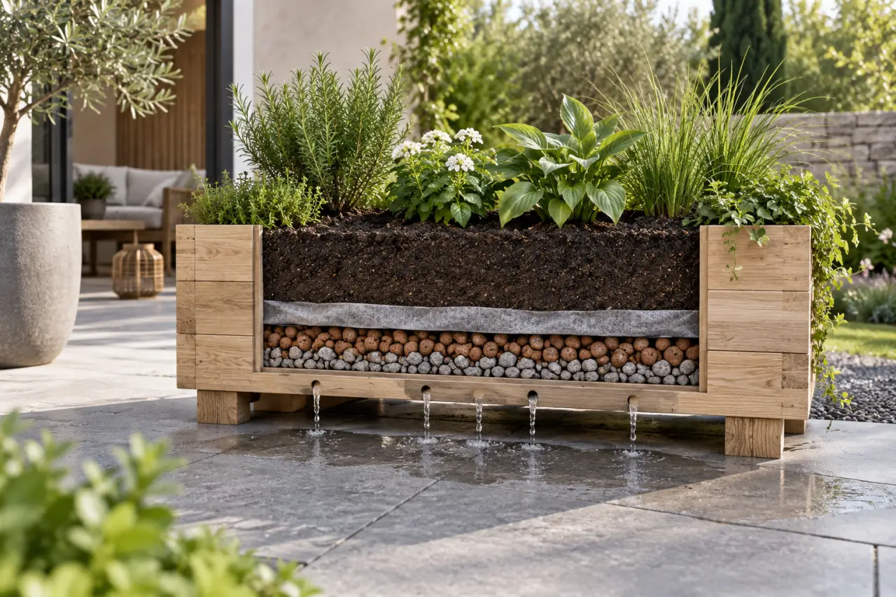 Construire une jardinière en bois : le drainage qui évite la pourriture