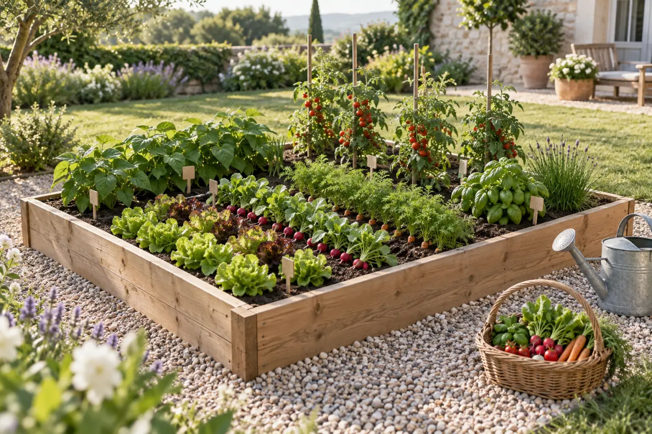 Un plan de potager débutant sur 4 à 6 m² pour récolter sans se décourager