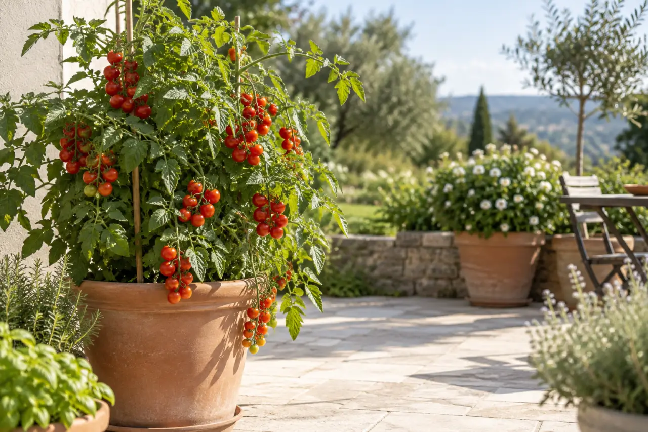 Tomates cerises en pot : une récolte généreuse avec 6 à 8 heures de soleil
