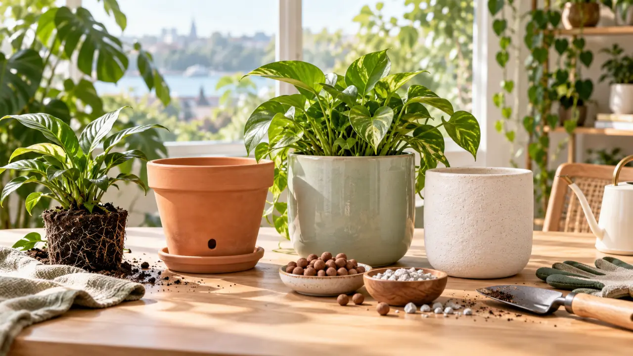 Sélection de pots en céramique colorés pour plantes d'intérieur